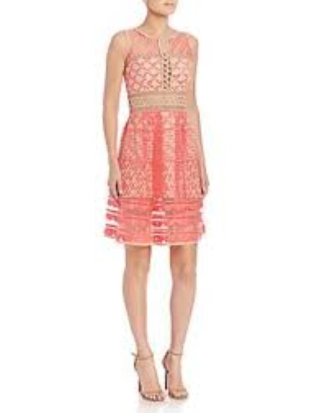 Jonathan Simkhai Blake Lively sleeveless pink beige silk lining midi-lengt sz 12